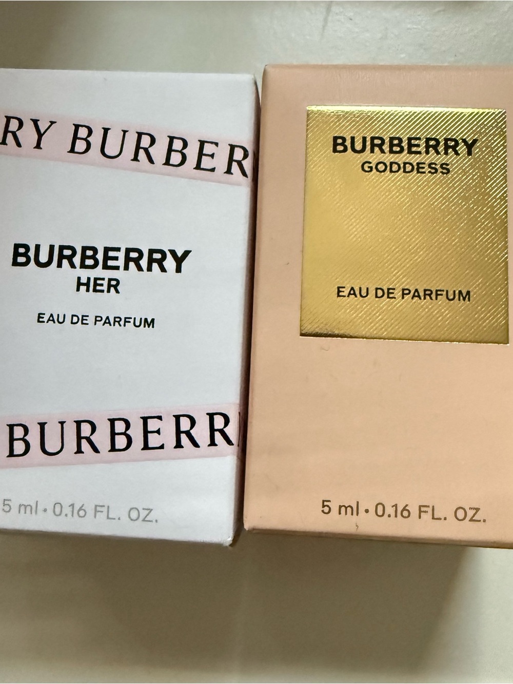 Burberry Her & Burberry Goddess Pink and Gold Mini Eau de Parfum BOX ONLY